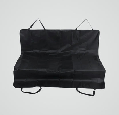 Black waterproof pet seat cover with straps for car backseat protection